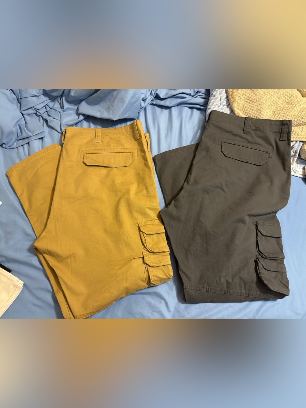 Bundle - 2 Wrangler Regular Taper Stretch Cargo Pants Size 42x30 Khaki & Gray